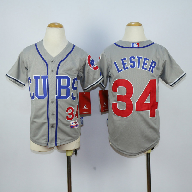 Youth Chicago Cubs 34 Lester Grey MLB Jerseys